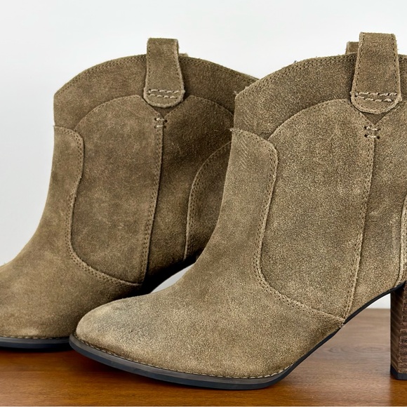 Clarks Indigo Boots Women’s 8.5M Heath Harrier Western Heels Ankle Bootie Brown - Picture 8 of 13